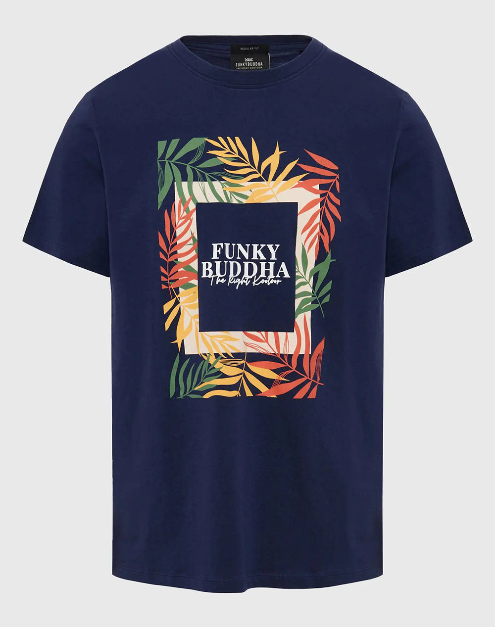 FUNKY BUDDHA T-shirt cu imprimeu tropical frame