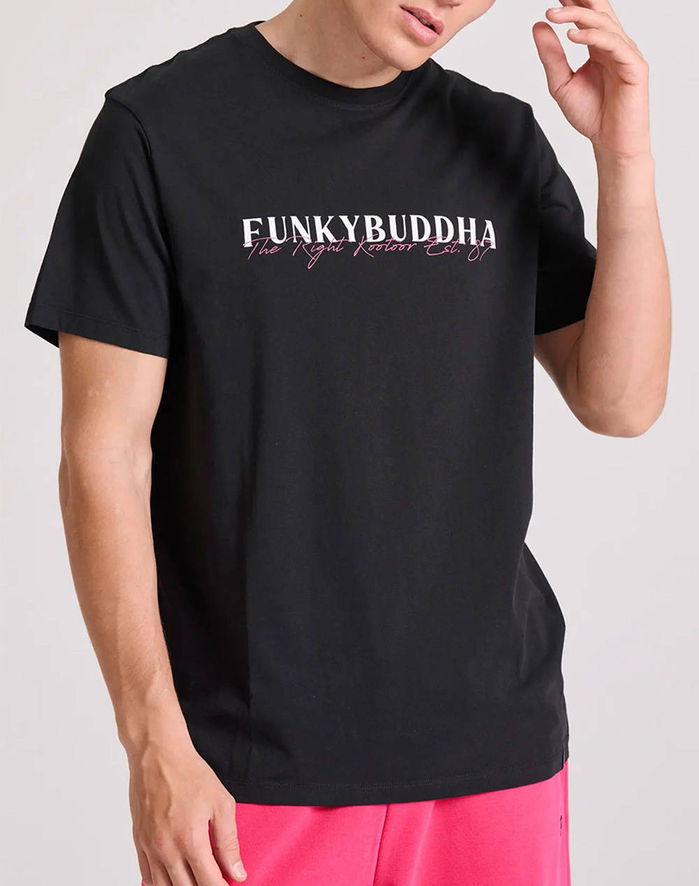 FUNKY BUDDHA T-shirt cu imprimeu branded din bumbac organic