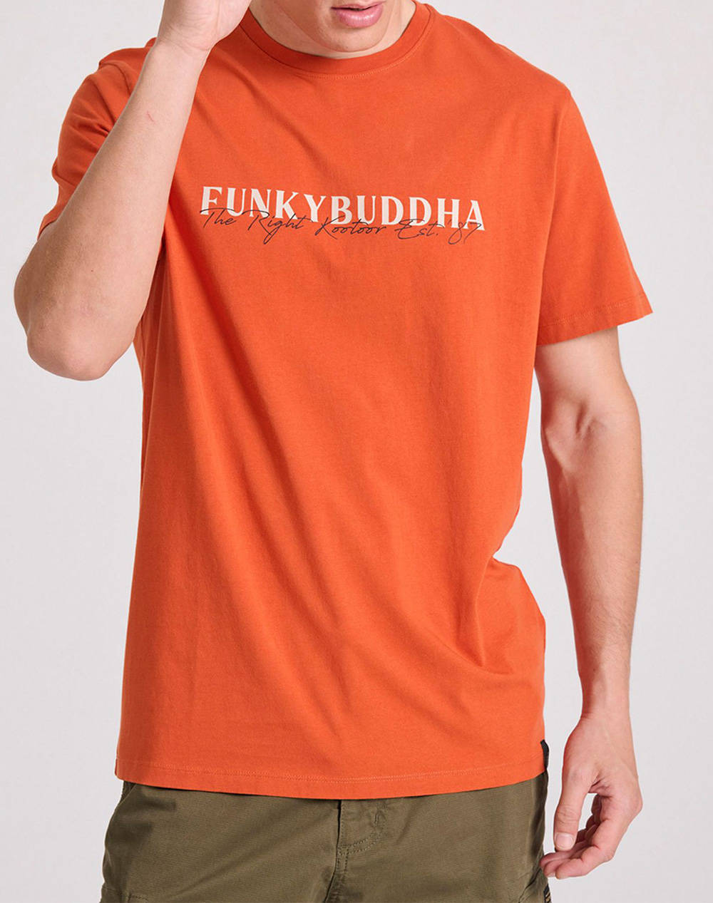 FUNKY BUDDHA T-shirt cu imprimeu branded din bumbac organic