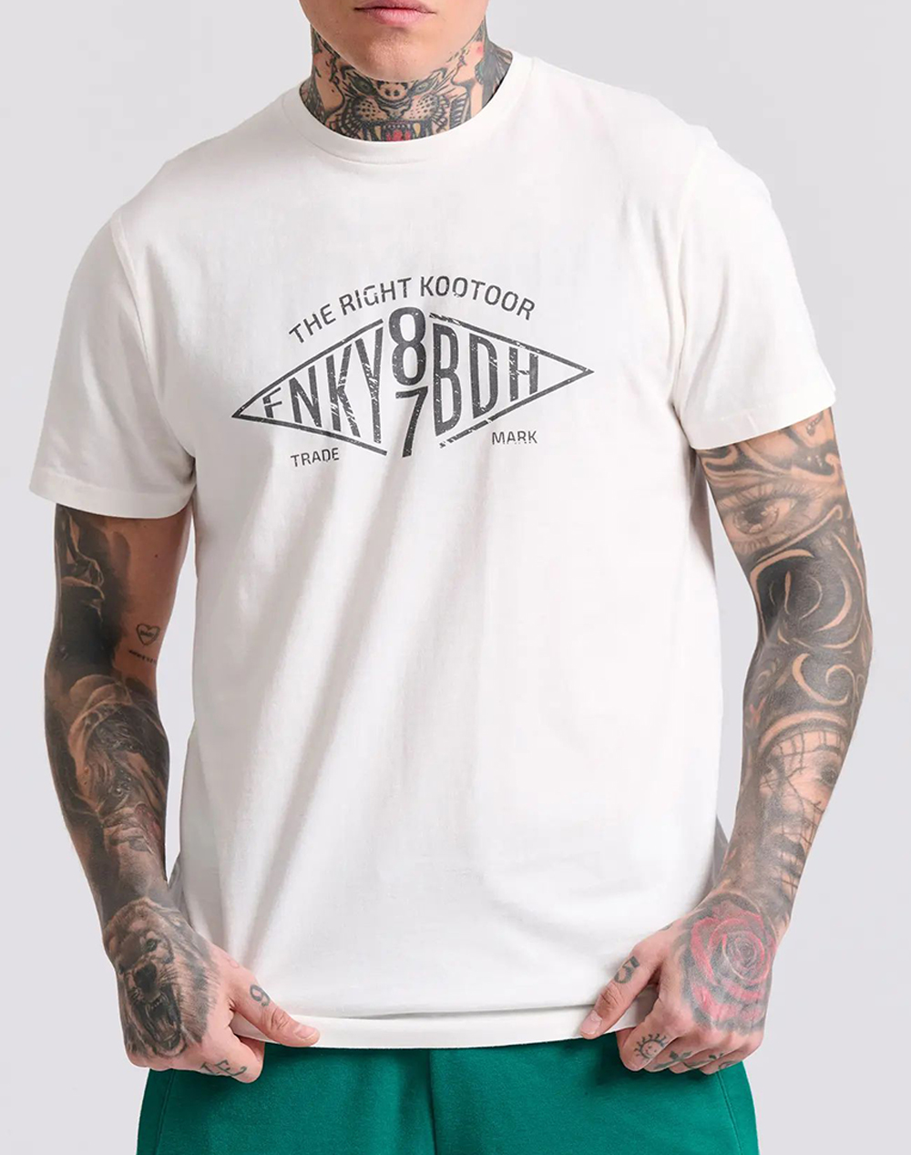FUNKY BUDDHA T-shirt cu branded text artwork model tiparit