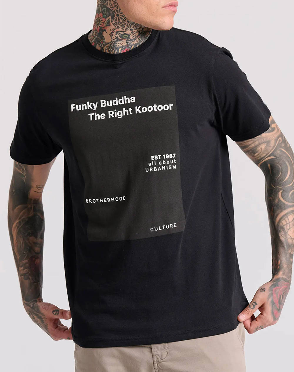 FUNKY BUDDHA T-shirt cu imprimeu minimal branded