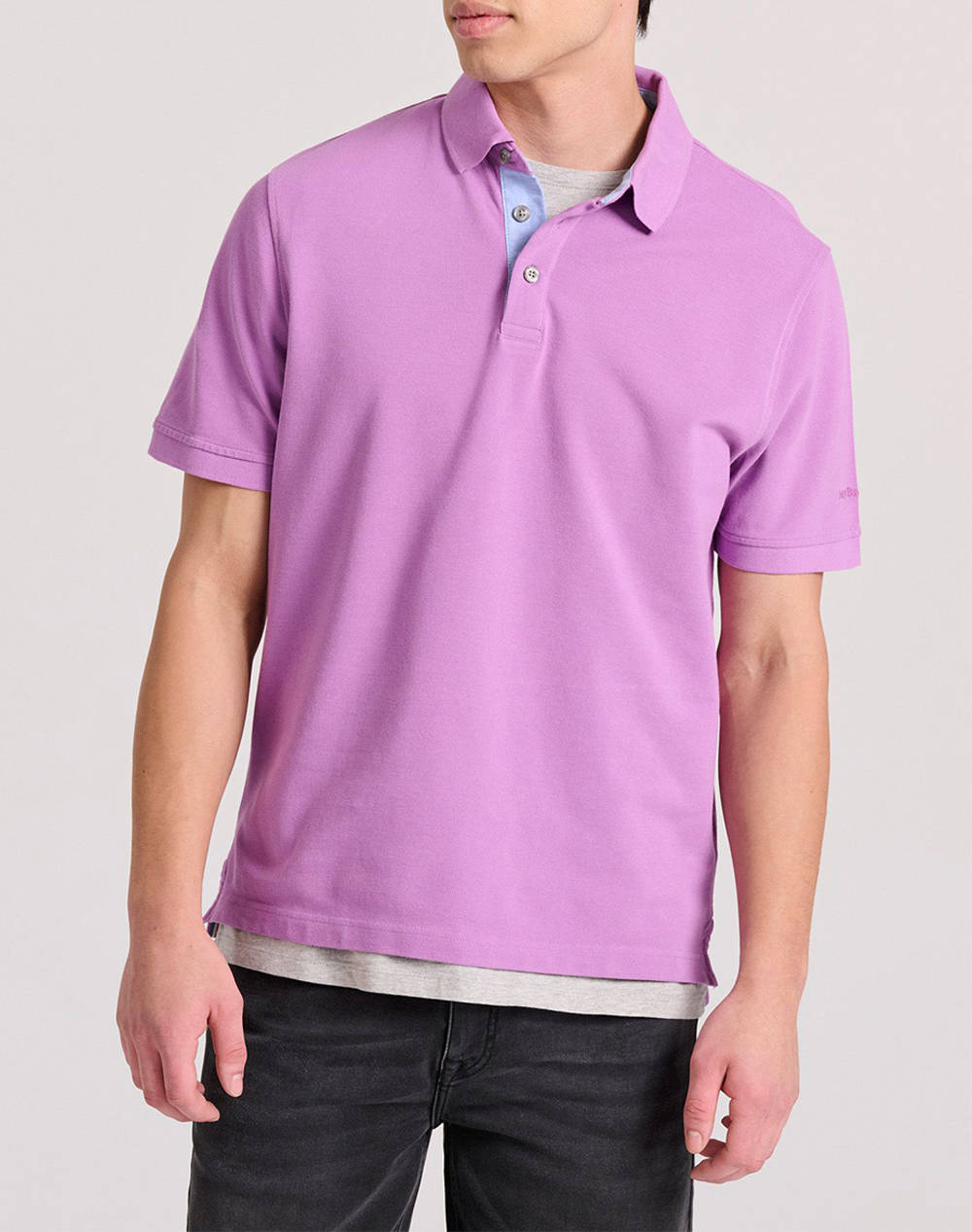 FUNKY BUDDHA Bluza polo cu broderie la maneca