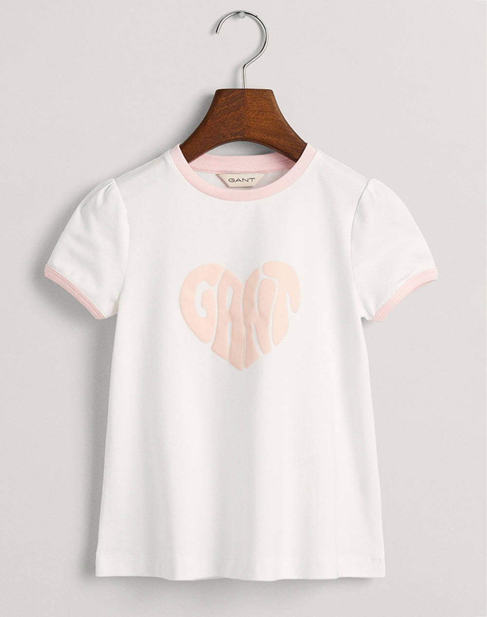 GANT BLUZA HEART GRAPHIC A-LINE T-SHIRT