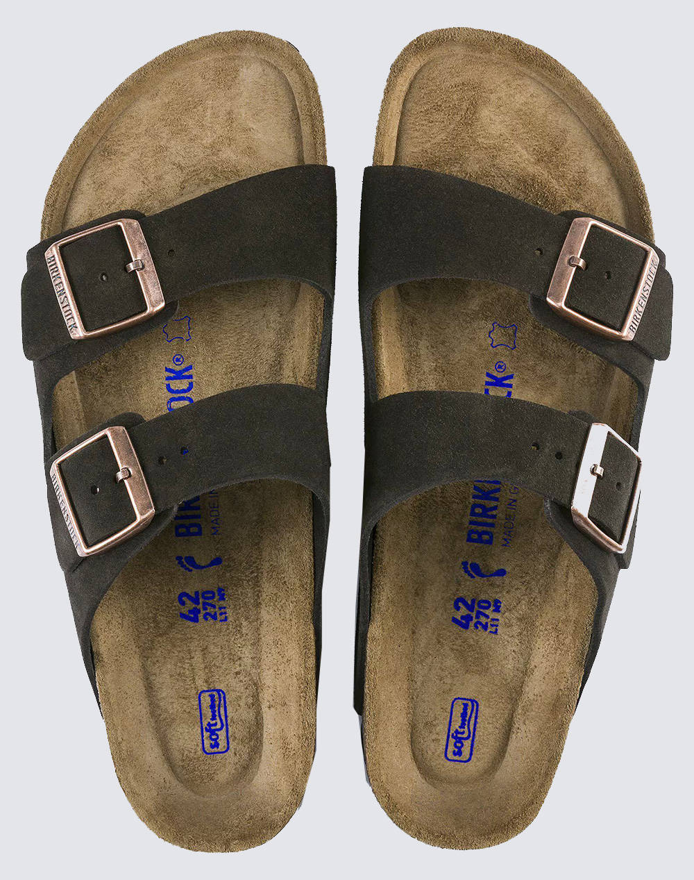 BIRKENSTOCK F25 LEATHER ARIZONA SFB LEVE MOCCA 35 - 46 NARROW CORE ESSENTIAL INCALTAMINTE UNISEX