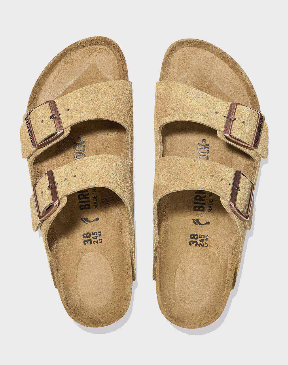 BIRKENSTOCK LEATHER ARIZONA LEVE LATTE CREAM 35 - 46 NARROW SEASONAL INCALTAMINTE UNISEX