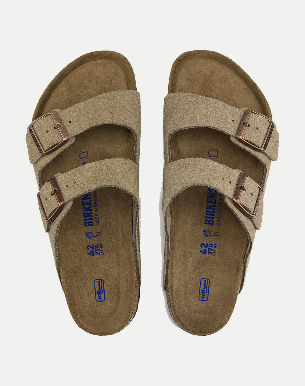 BIRKENSTOCK S25 LEATHER ARIZONA SFB LEVE TAUPE 35 - 46 NARROW CORE ESSENTIAL INCALTAMINTE UNISEX