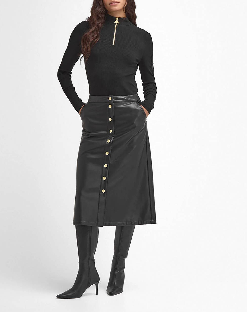 BARBOUR INTERNATIONAL ARIA MIDI SKIRT