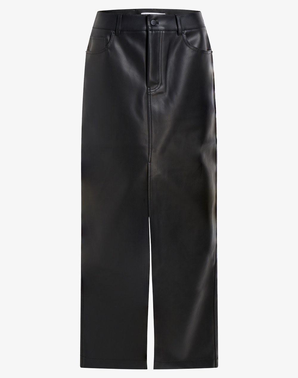 CALVIN KLEIN FAUX LEATHER MAXI SKIRT