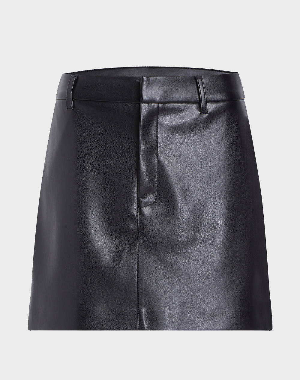 CALVIN KLEIN FAUX LEATHER A-LINE MINI SKIRT