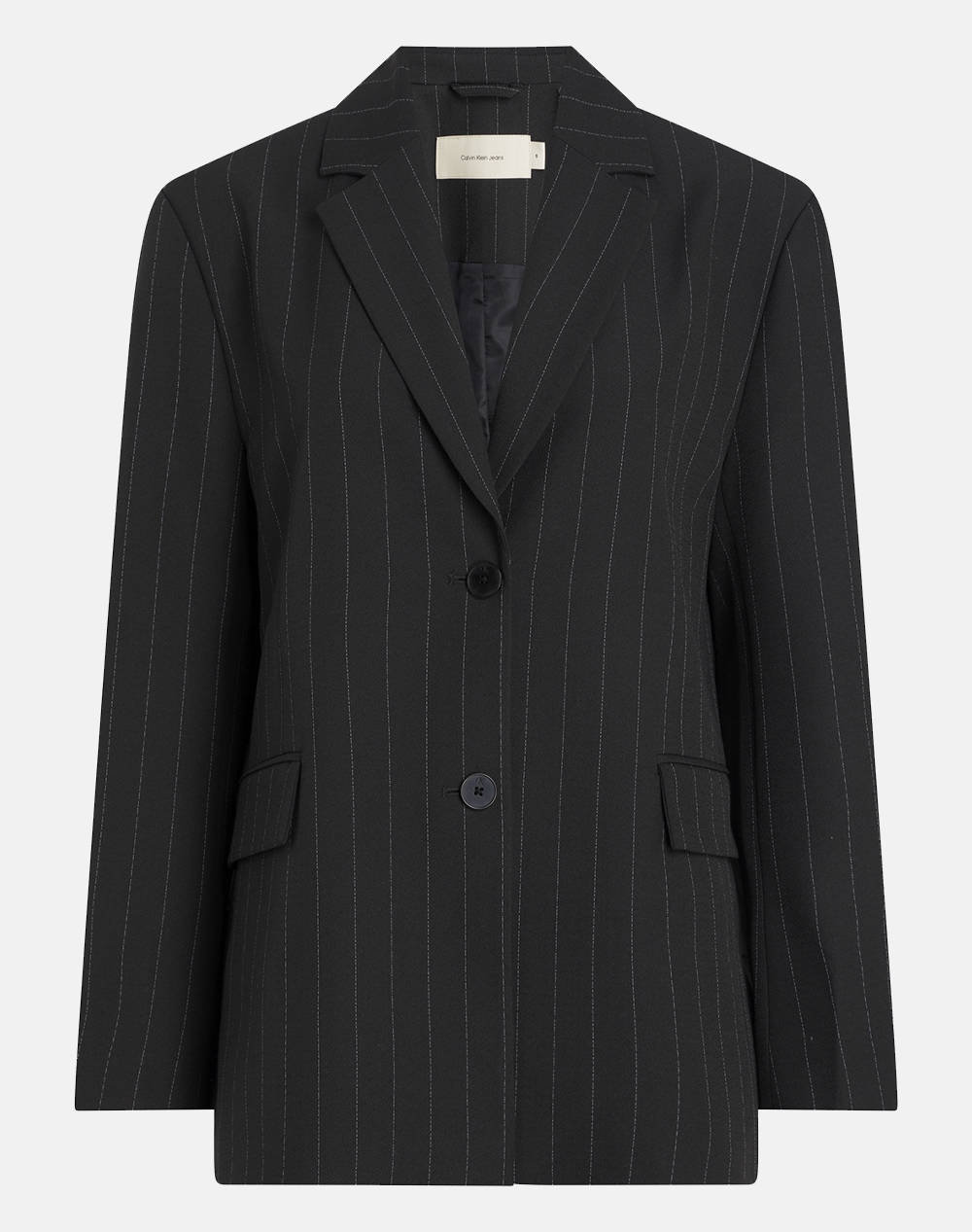 CALVIN KLEIN SOFT CREPE PINSTRIPE BLAZER