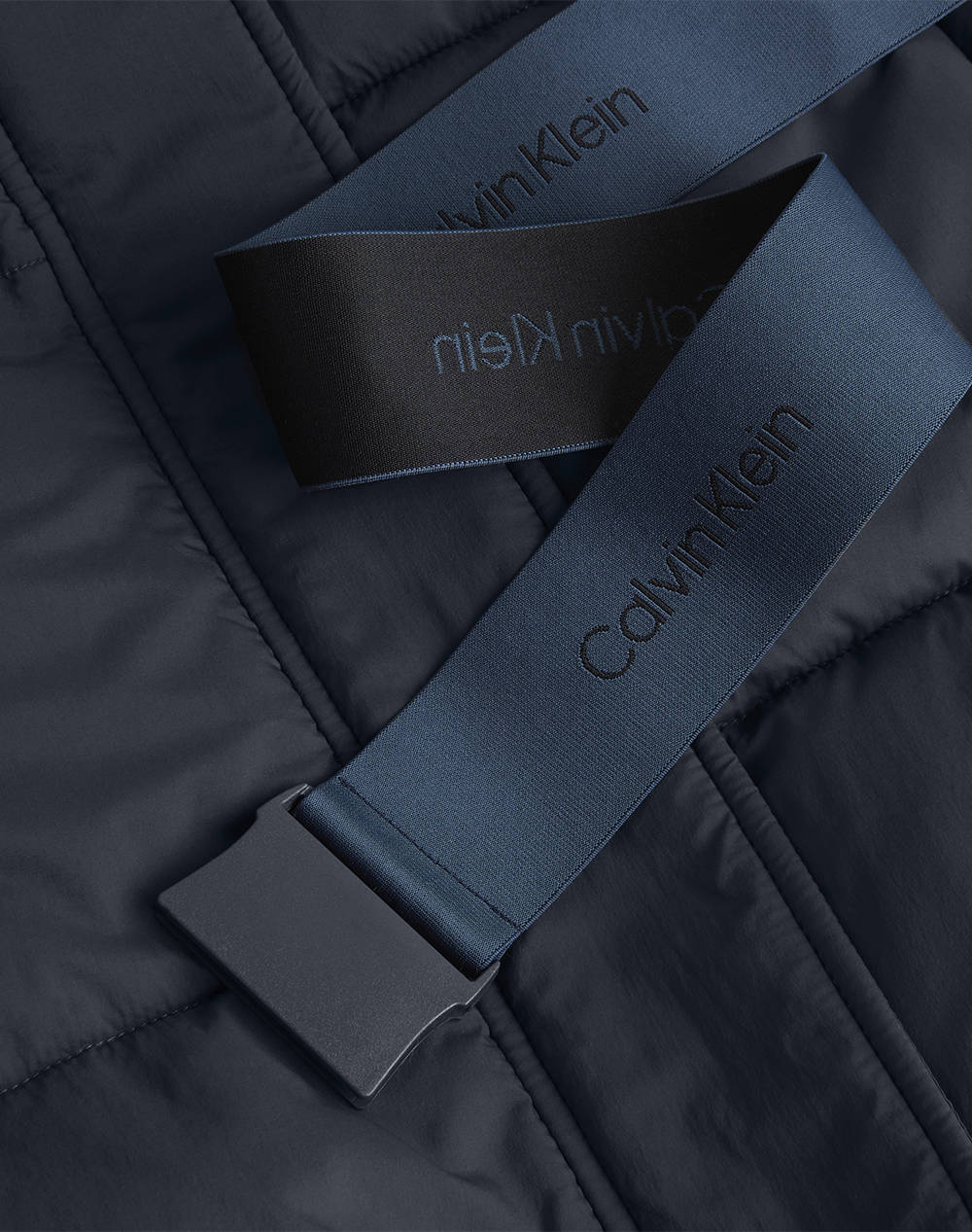 CALVIN KLEIN LOGO BELT LONG PUFFER