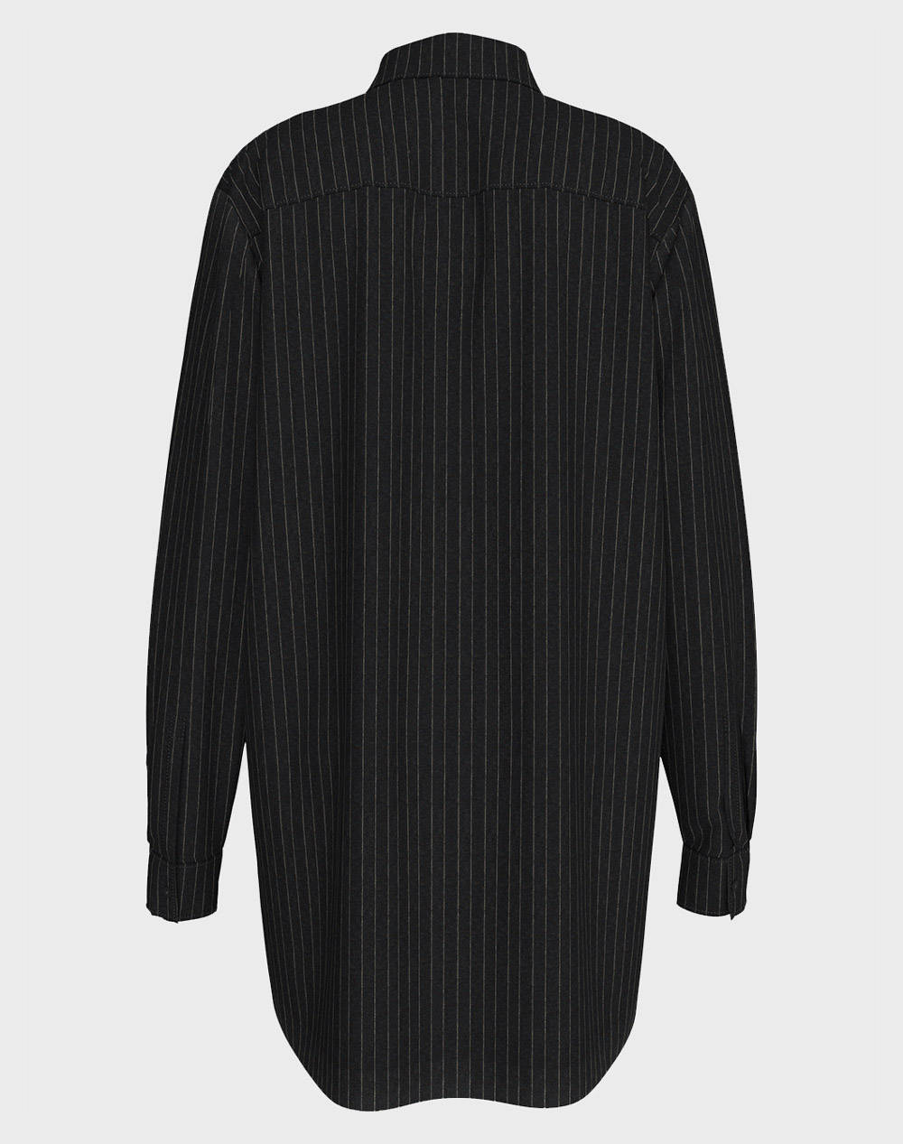 CALVIN KLEIN SOFT CREPE PINSTRIPE SHIRT DRESS