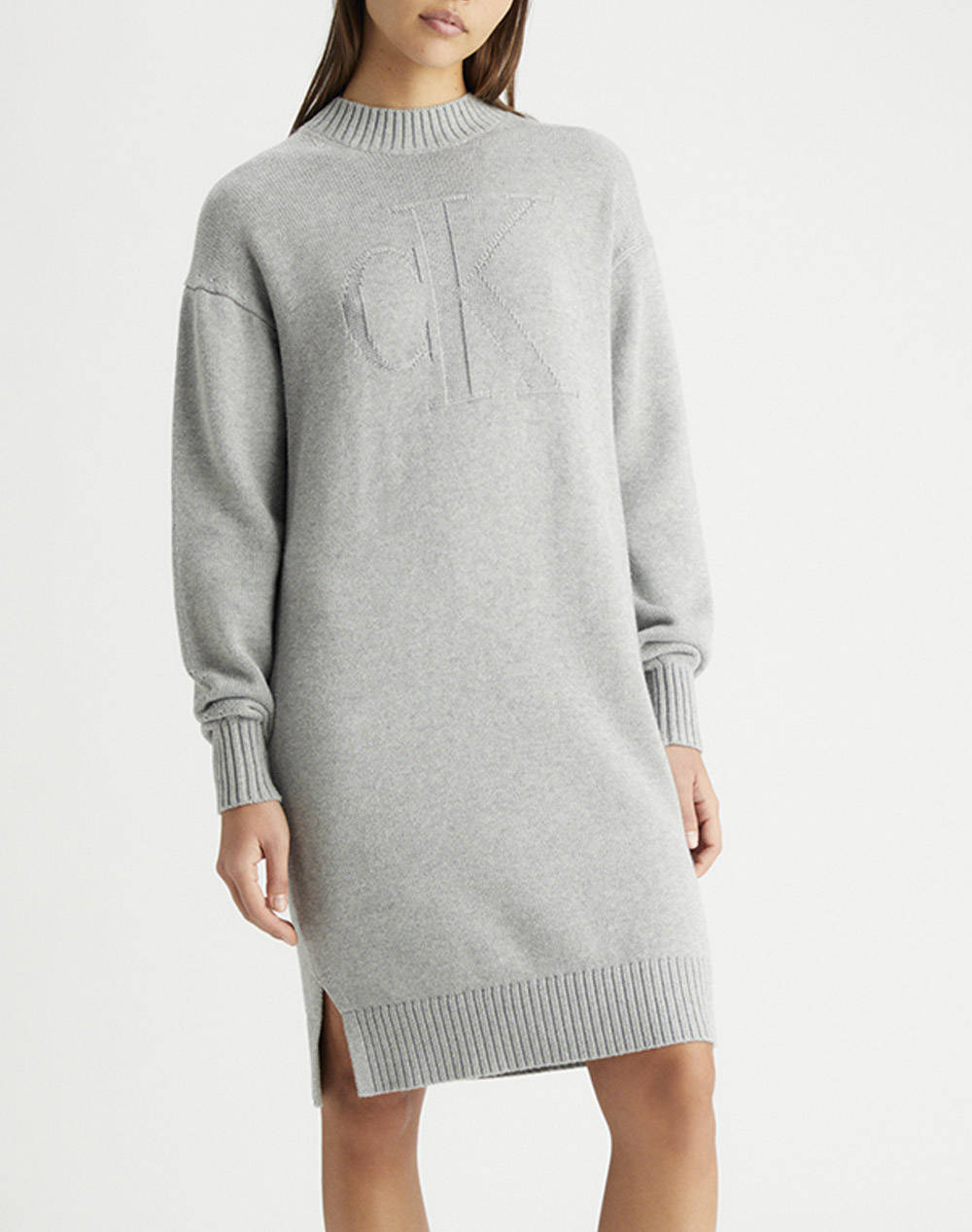 CALVIN KLEIN CK INTARSIA LOOSE SWEATER DRESS