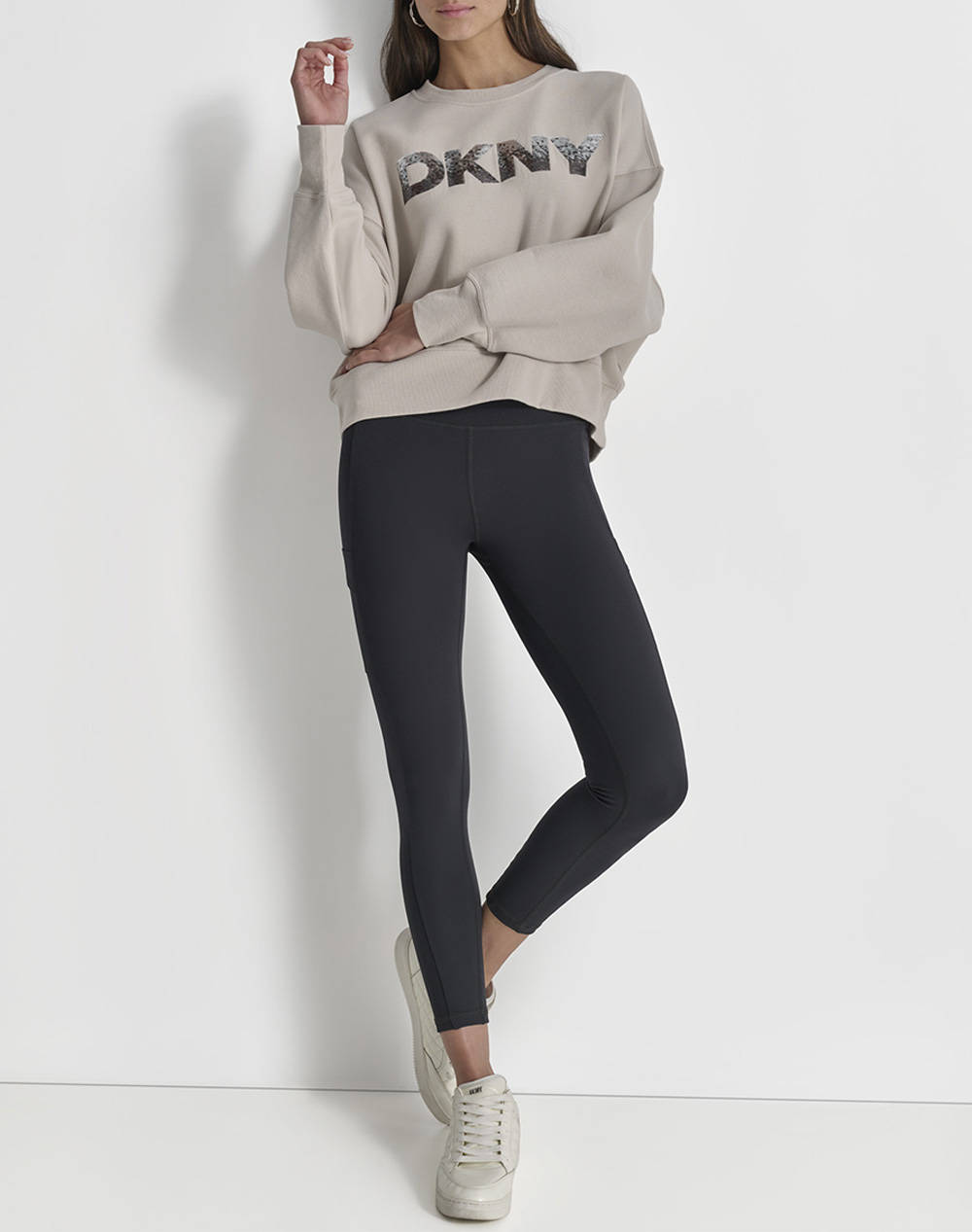 DKNY DP4T1071 LOGO PULOVER CU MANECA LUNGA DKNY