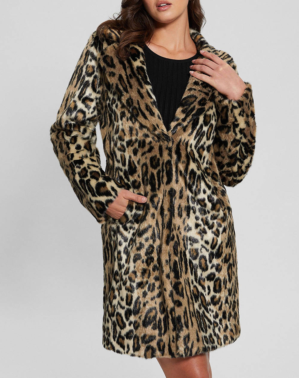 GUESS SOLANGE JACQUARD FAUX FUR JKT GEACA DE DAMA