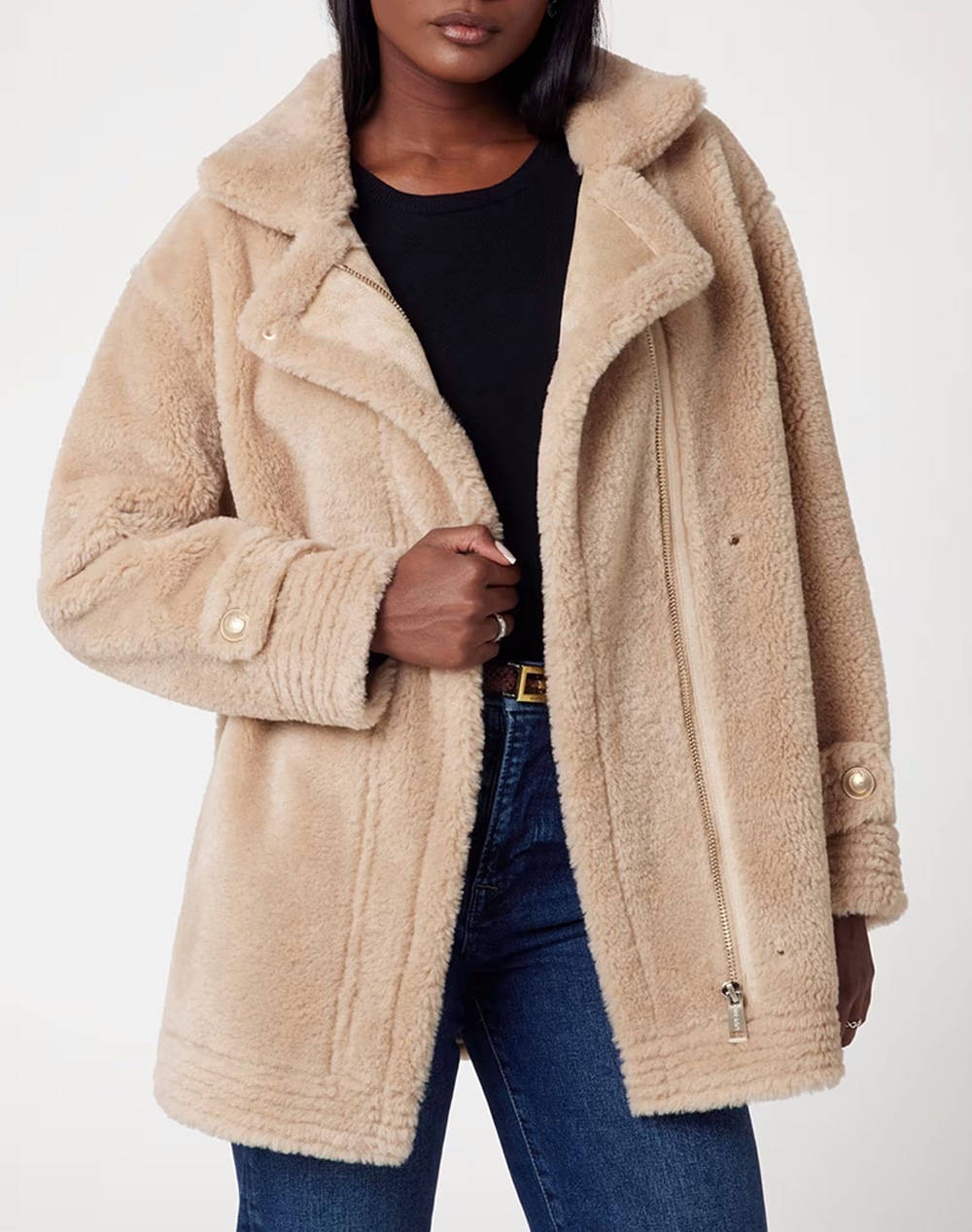 GUESS LS ELISABETTA SHEARLING COAT GEACA DE DAMA