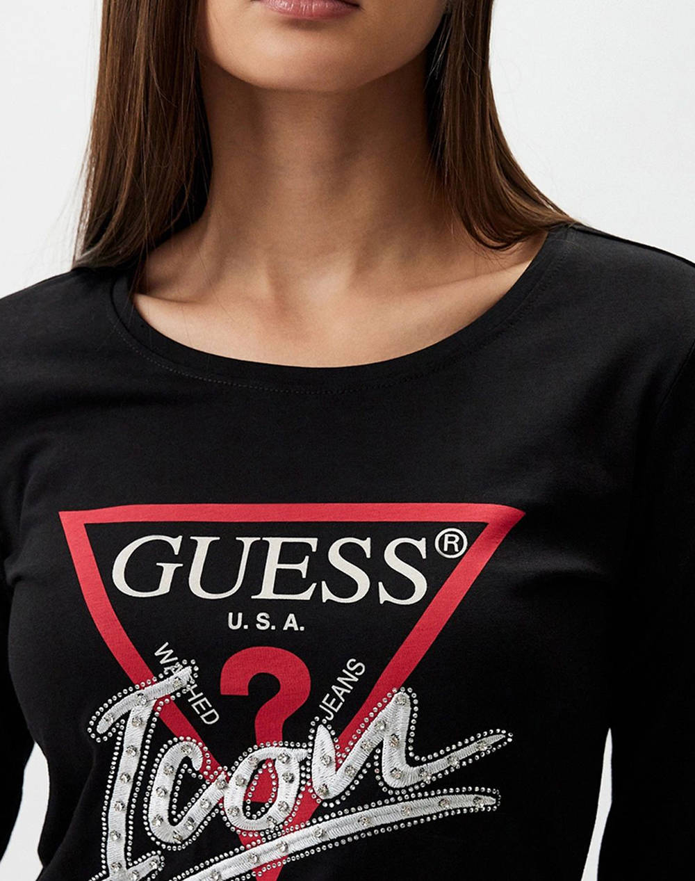 GUESS LS RN ICON TEE BLUZA DE DAMA