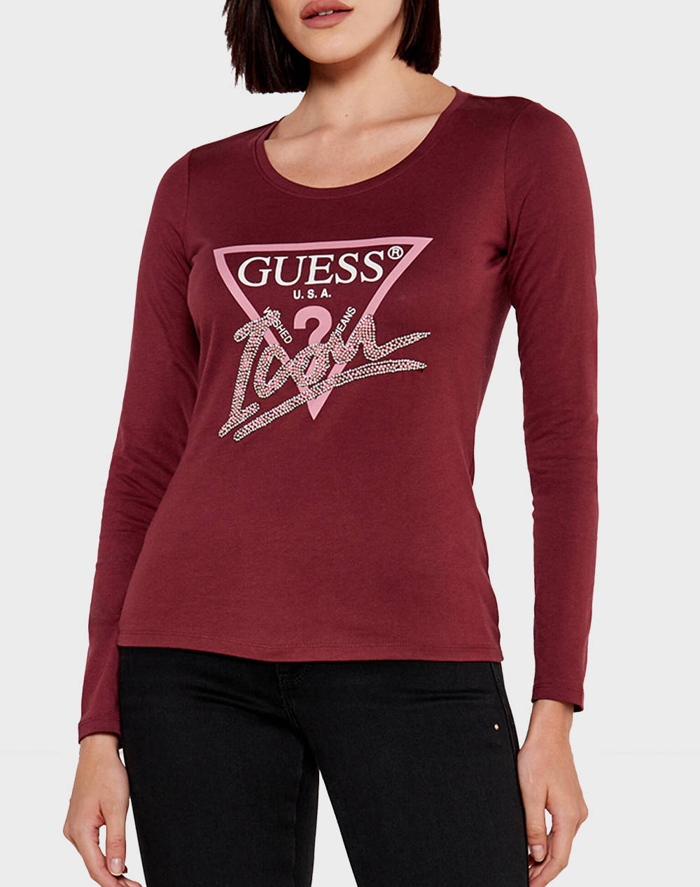 GUESS LS RN ICON TEE BLUZA DE DAMA