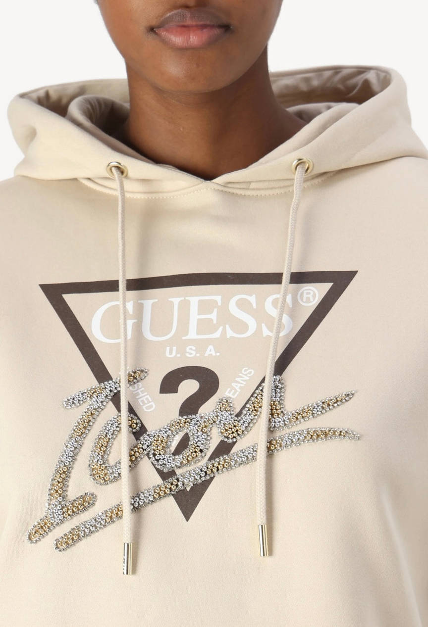 GUESS HOODED ICON SWEATSHIRT HANORAC DE DAMA