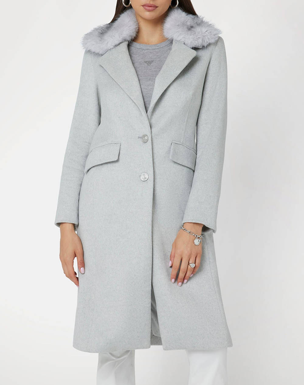 GUESS NANCY FIT COAT FAUX PALTON DE DAMA