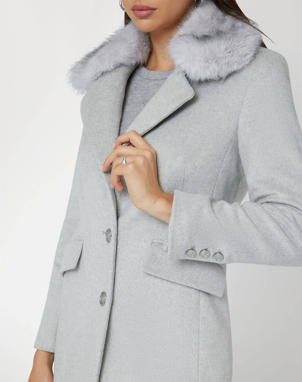 GUESS NANCY FIT COAT FAUX PALTON DE DAMA