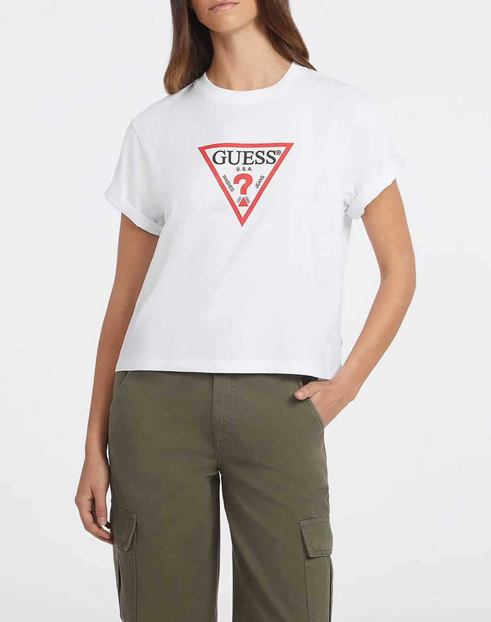 GUESS JEANS GJ SS CN BOXY ICONIC - ORGANIC COTTON 160GSM BLUZA W