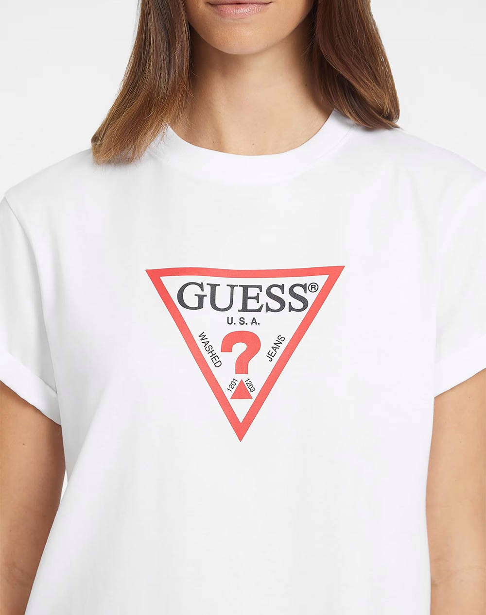 GUESS JEANS GJ SS CN BOXY ICONIC - ORGANIC COTTON 160GSM BLUZA W