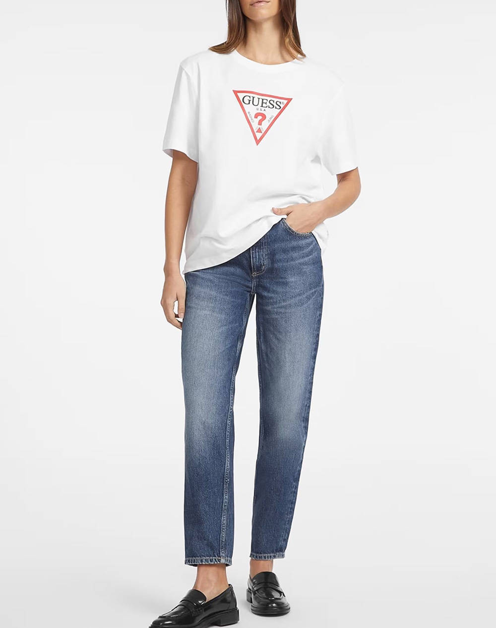 GUESS JEANS GJ SS CN BOXY ICONIC - ORGANIC COTTON 160GSM BLUZA W