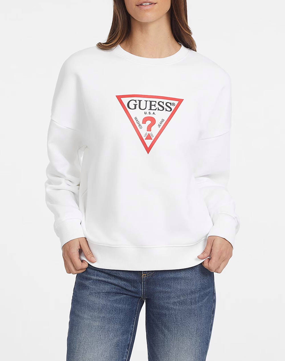 GUESS JEANS GJ CN OS ICONIC TRIANGLE SWEAT HANORAC DE DAMA