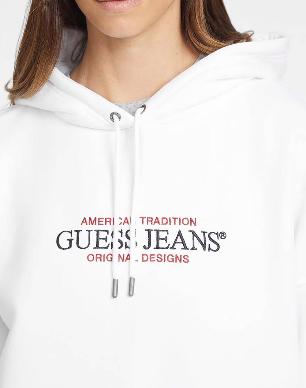 GUESS JEANS GJ HOOD OS AMERICAN - ORGANIC CO/PL SOFT FLEECE 350 HANORAC W