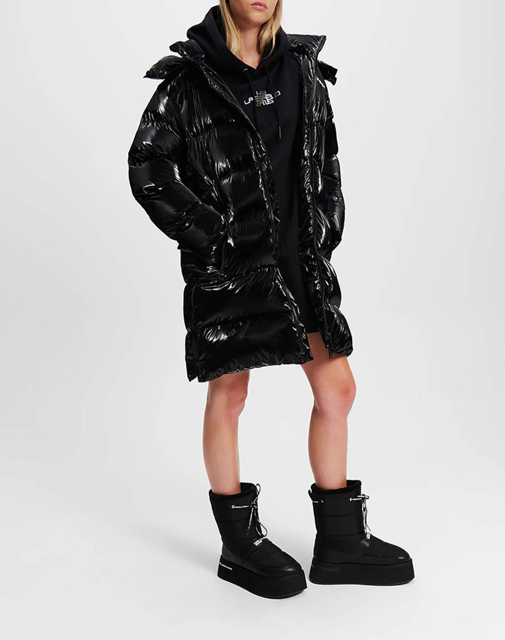 KARL LAGERFELD KLJ LONG BELTED PUFFER