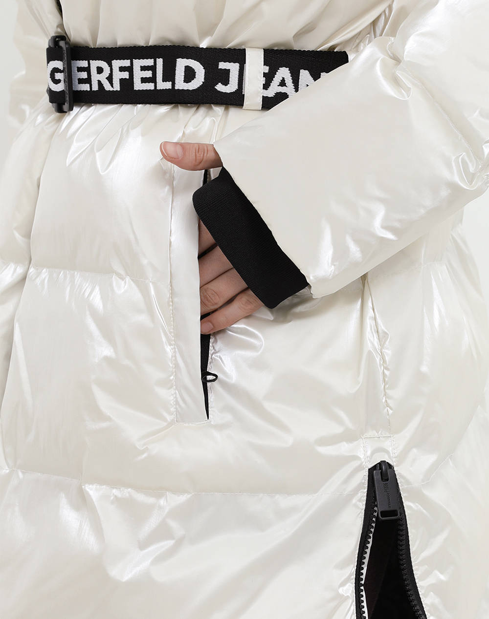 KARL LAGERFELD KLJ LONG BELTED PUFFER