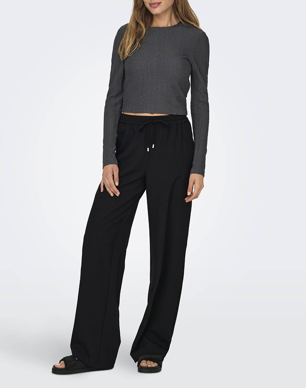 ONLY ONLGINNY HW WIDE PULL-UP PANT OY PNT