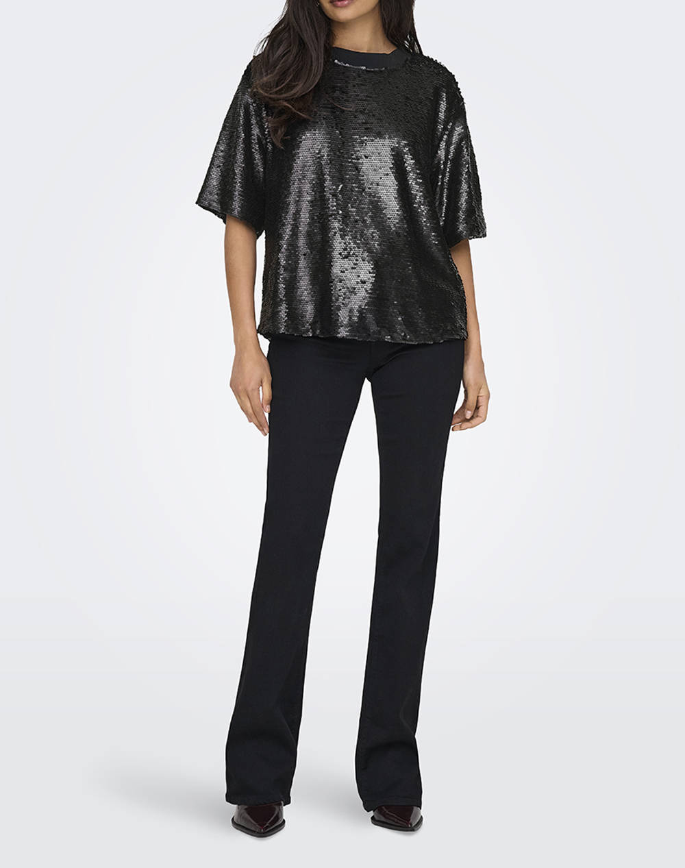 ONLY ONLFIONA SS SEQUINS TEE WVN