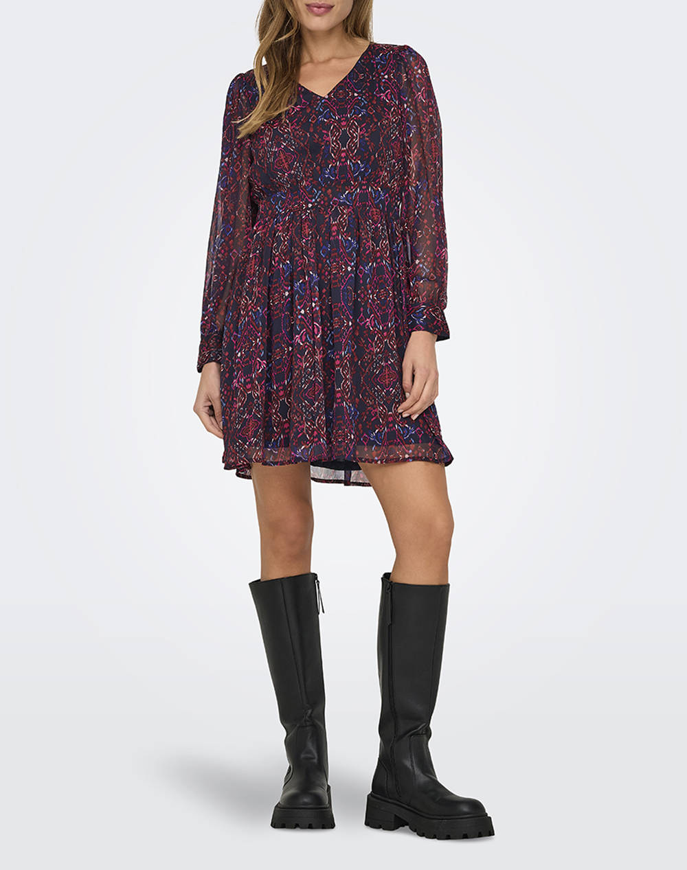 ONLY ONLSONIA LIFE L/S V-NECK DRESS PTM