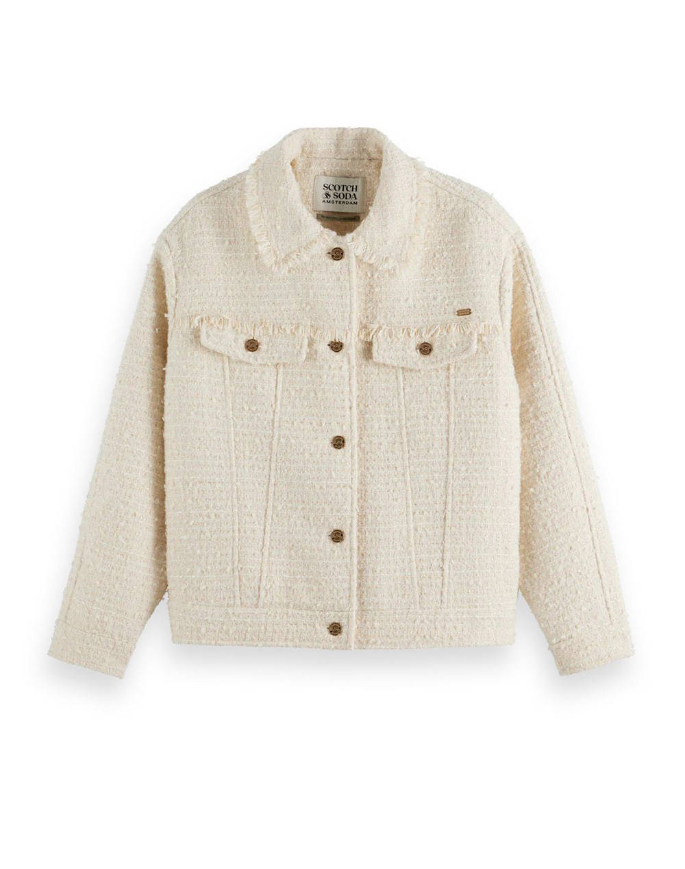 SCOTCH&SODA BOUCLE TWEED TRUCKER JACKET