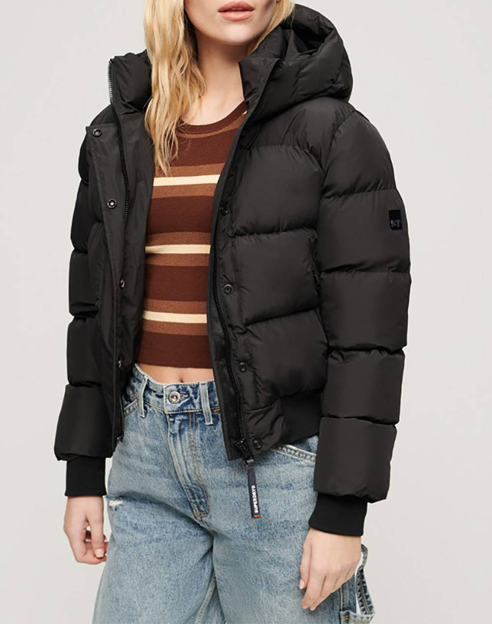 SUPERDRY D2 SDCD HOODED SPORTS PUFFER BOMBER GEACA DE DAMA