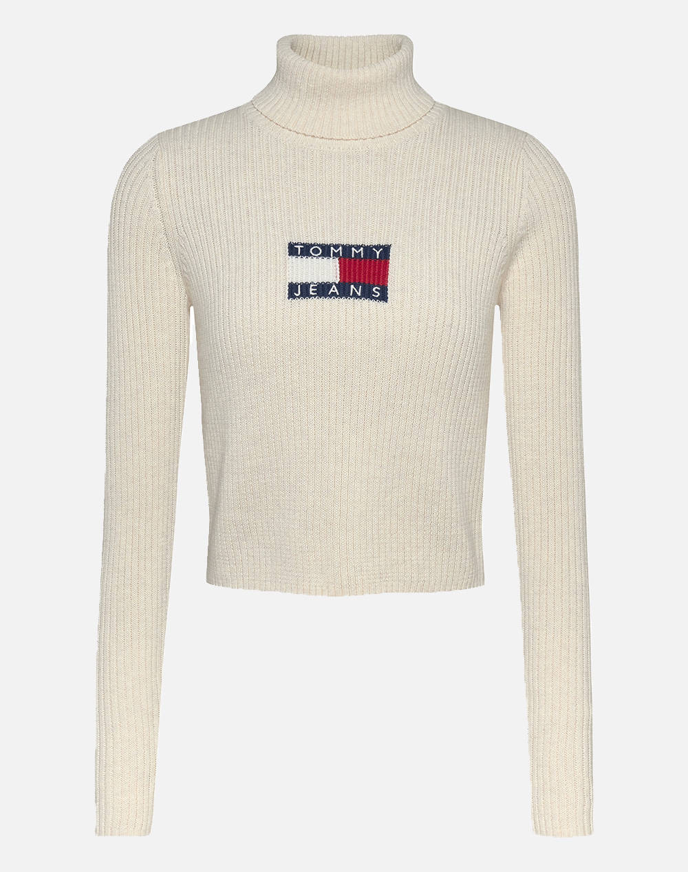 TOMMY JEANS TJW MELANGE TRTLNCK FLAG SWEATER