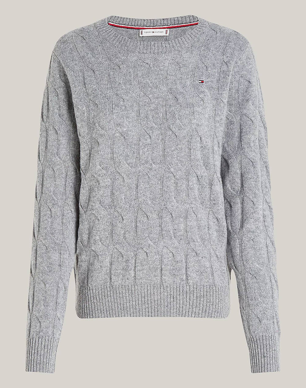 TOMMY HILFIGER SOFT WOOL CABLE C-NK