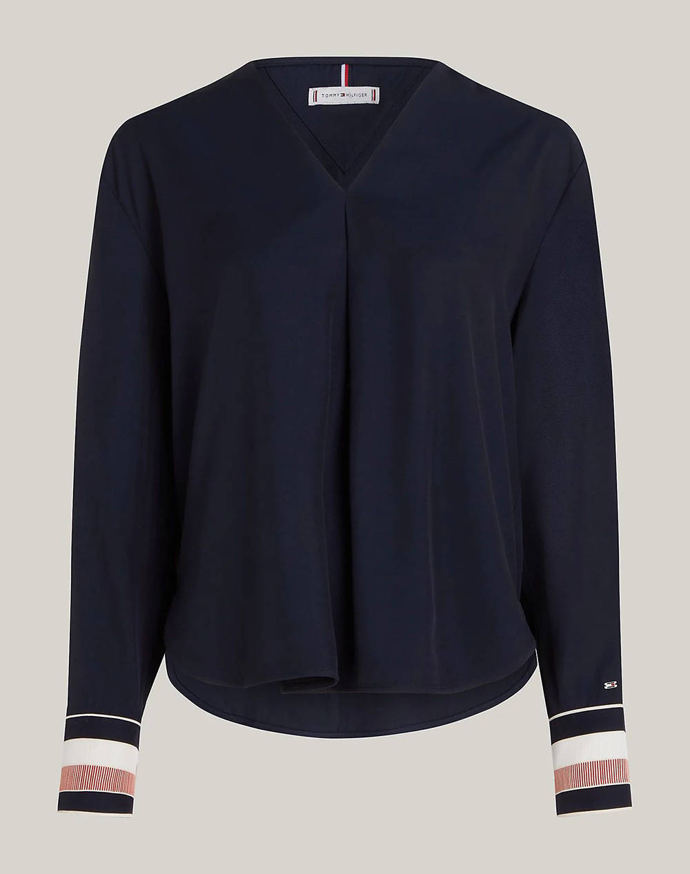 TOMMY HILFIGER GLOBAL STP VISCOSE RLXD BLOUSE