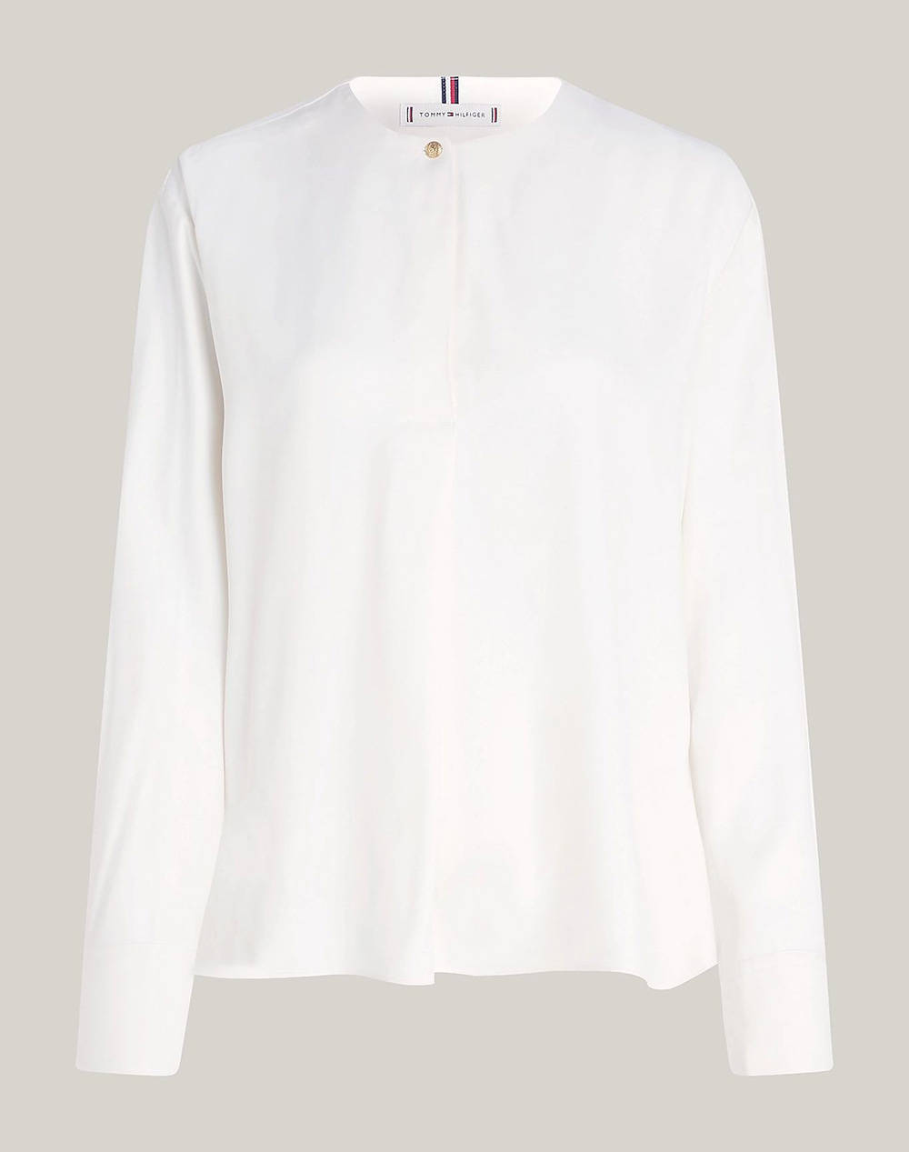 TOMMY HILFIGER FLUID VISCOSE V-NECK RLXD BLOUSE