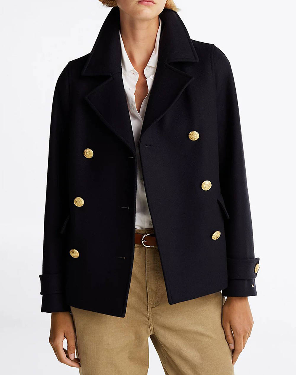 TOMMY HILFIGER WOOL BLEND DB PEACOAT