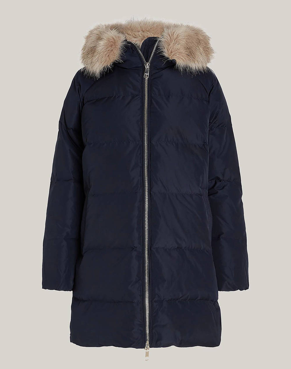 TOMMY HILFIGER MW DOWN REG COAT WITH FUR