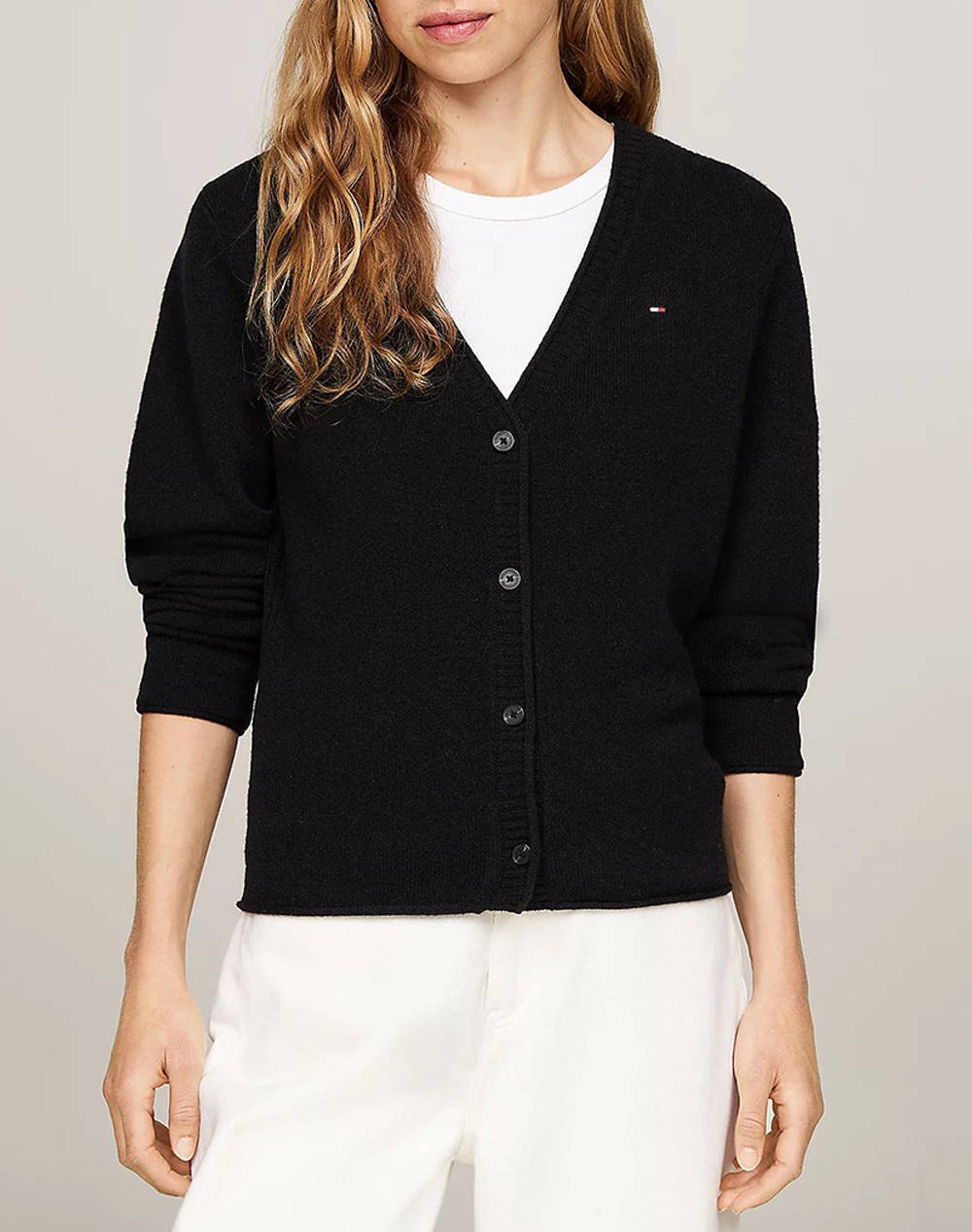 TOMMY HILFIGER SOFT WOOL V-NK CARDIGAN