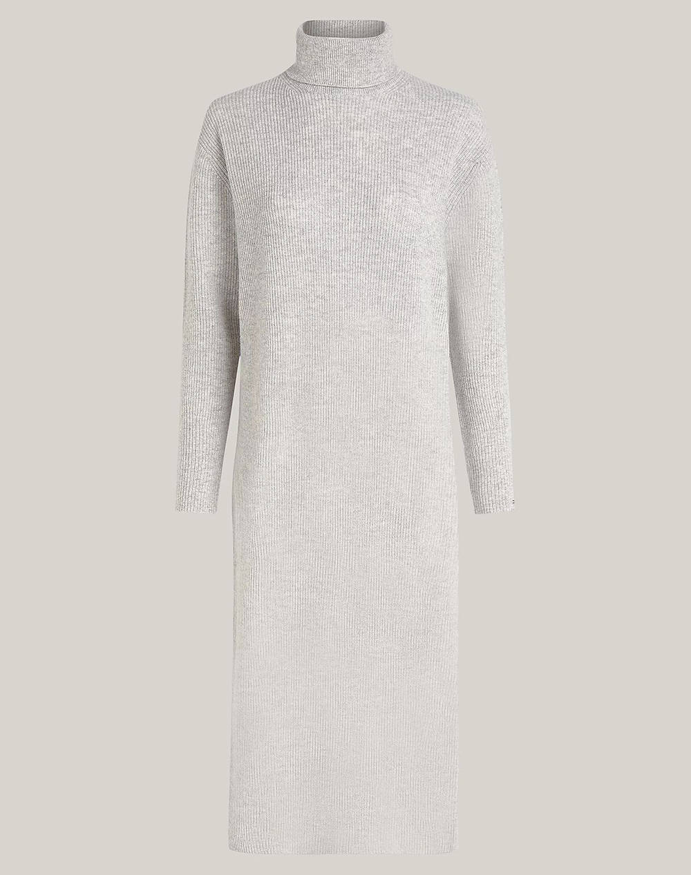 TOMMY HILFIGER WOOL CASH ROLL-NK LONG DRESS