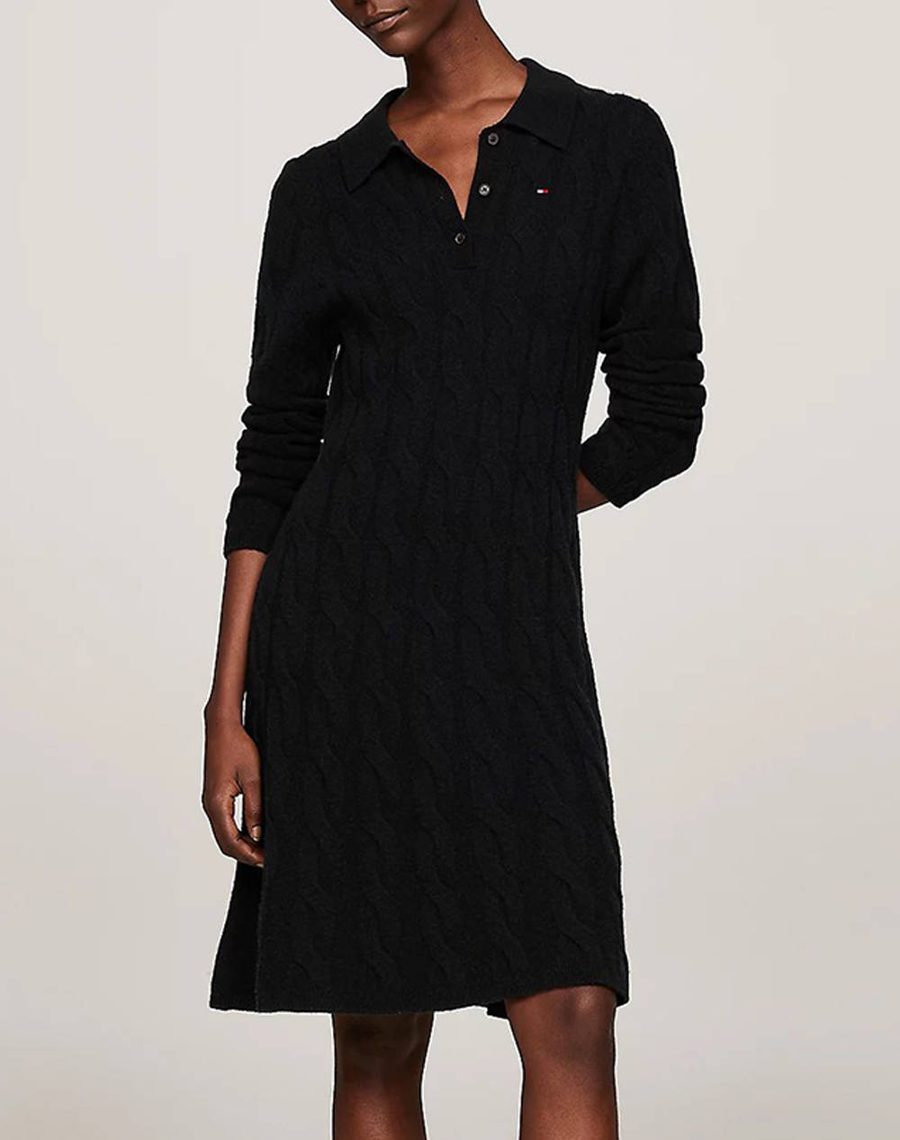 TOMMY HILFIGER SOFT WOOL CABLE POLO SWT DRESS