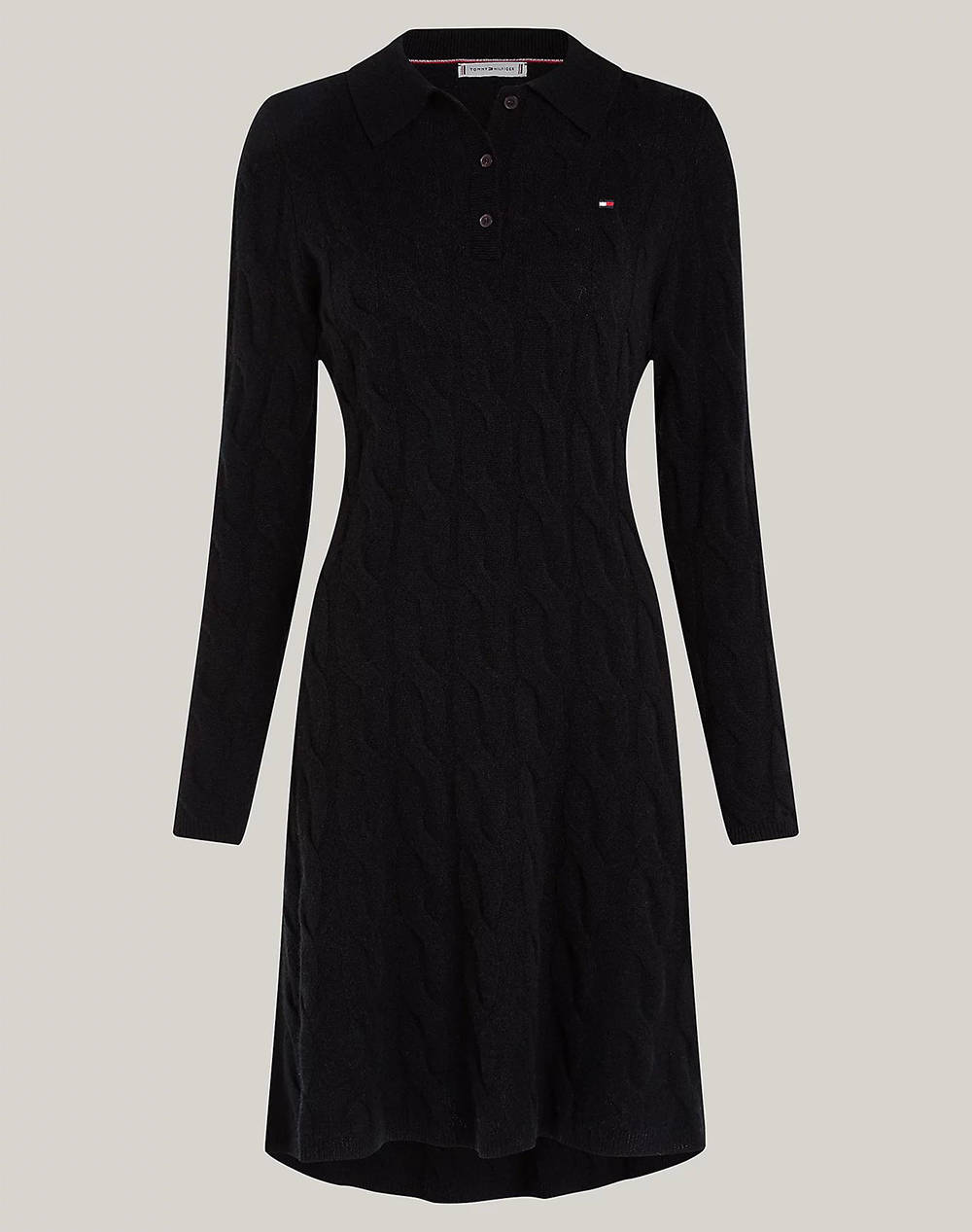 TOMMY HILFIGER SOFT WOOL CABLE POLO SWT DRESS