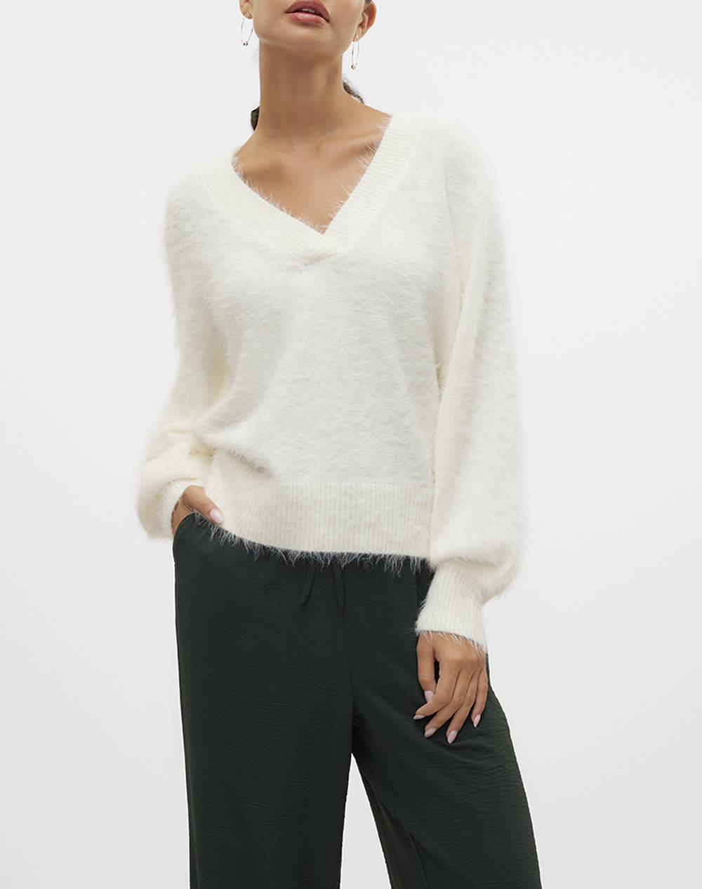 VERO MODA VMPOILU LS V-NECK PULLOVER FR