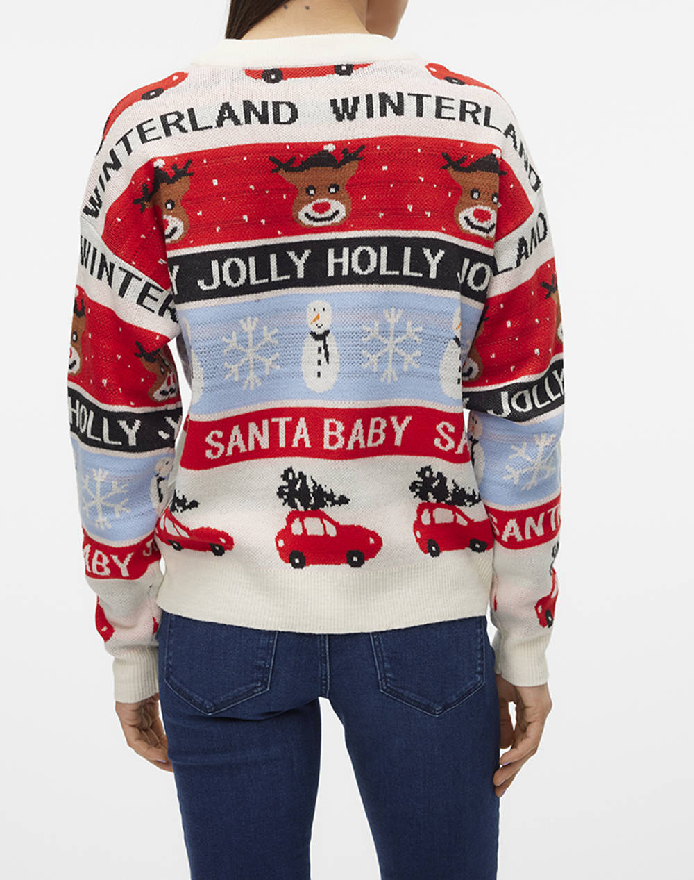 VERO MODA VMHOLLY JOLLYFLAKES LS O-NECK PULL.XMAS