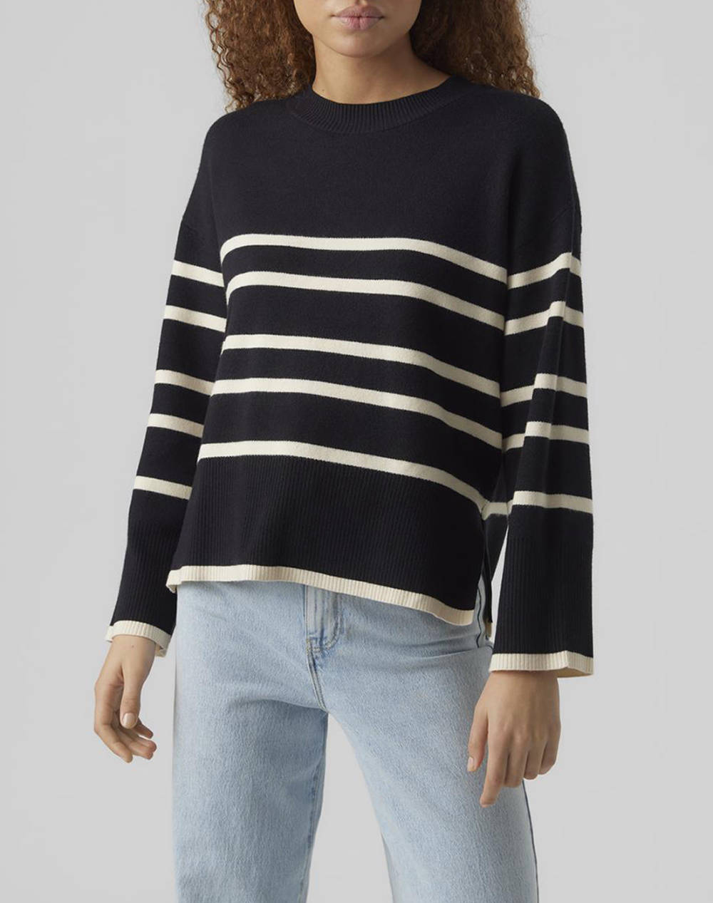 VERO MODA VMSABA LS O-NECK STRIPE PULLOVER GA NOOS